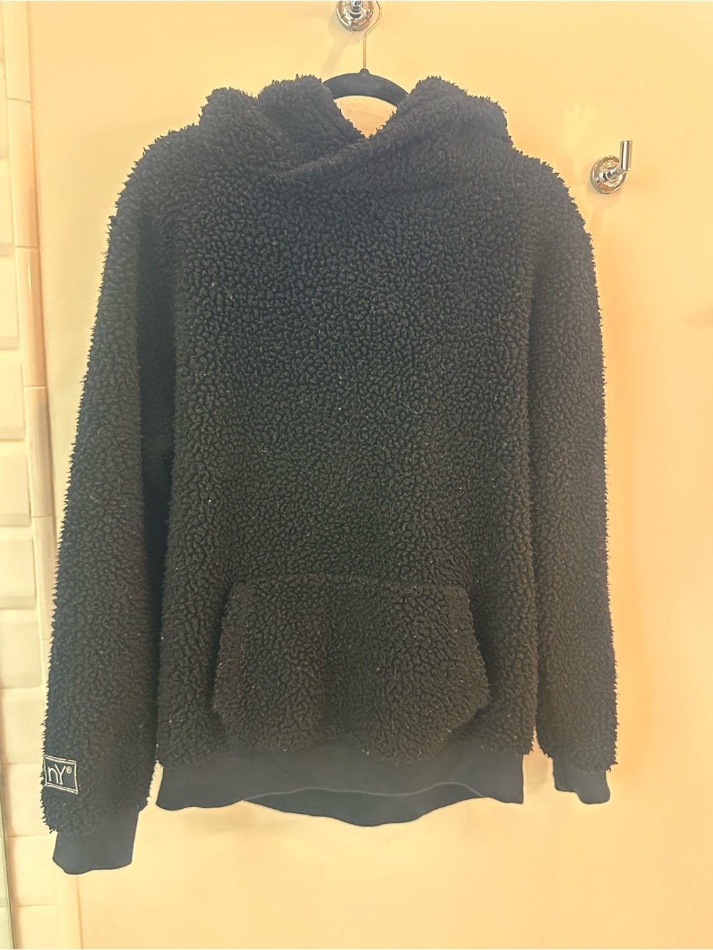 nANA judy Black Sherpa Hoodie Sweater